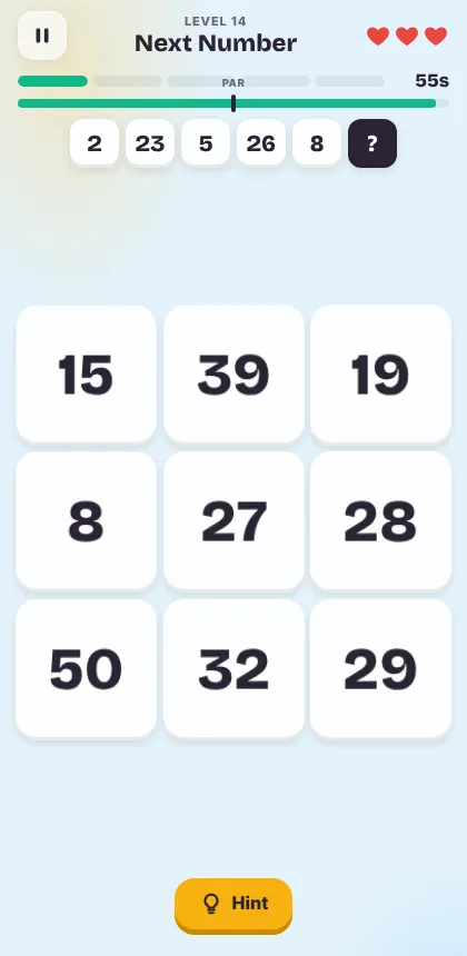 Next Number: continue the pattern